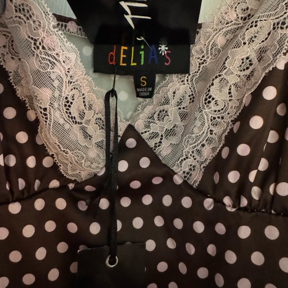 Dolls Kill Chocolate and Pink Polka Dot Dress - Picture 4 of 4